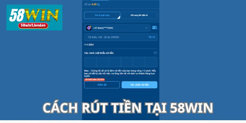 Tìm hiểu 58WIN nạp rút như thế nào thông qua cách gửi vốn.