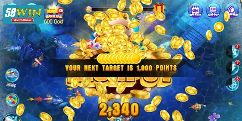 Trải nghiệm săn cá đổi xu cực đã tại nhà cái 58WIN.