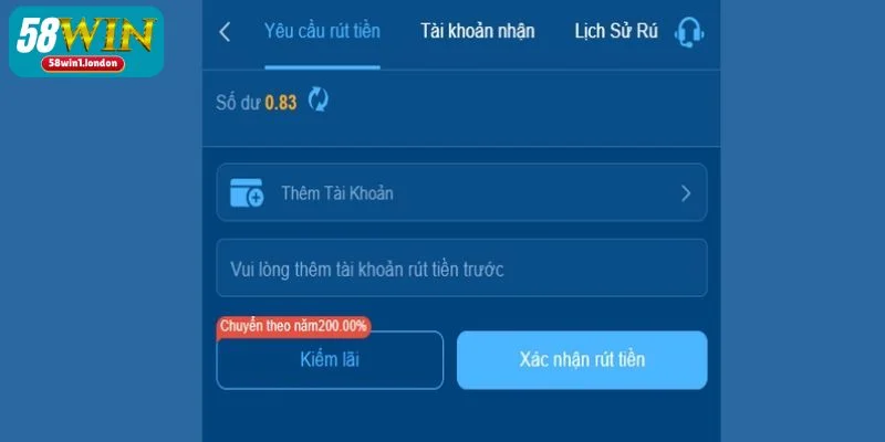 Từng bước rút tiền 58WIN cụ thể để bạn làm theo dễ dàng.